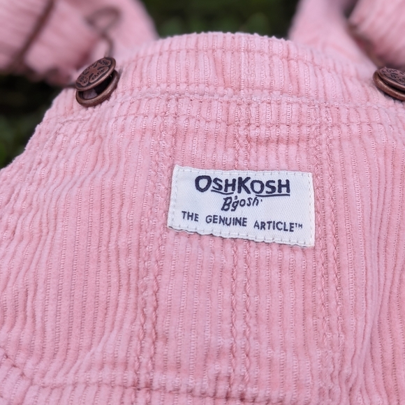 Set of 2  pink corduroy bib overalls size 9 Months - Picture 5 of 10